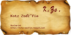 Kotz Zsófia névjegykártya
